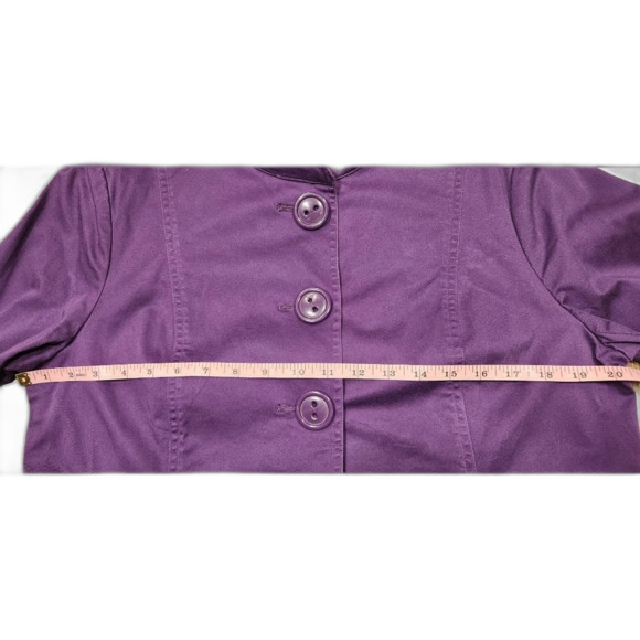 Coldwater Creek Jacket Blazer Cotton Stretch Purple Scallop Tailored‎ Fitted L - Picture 7 of 9